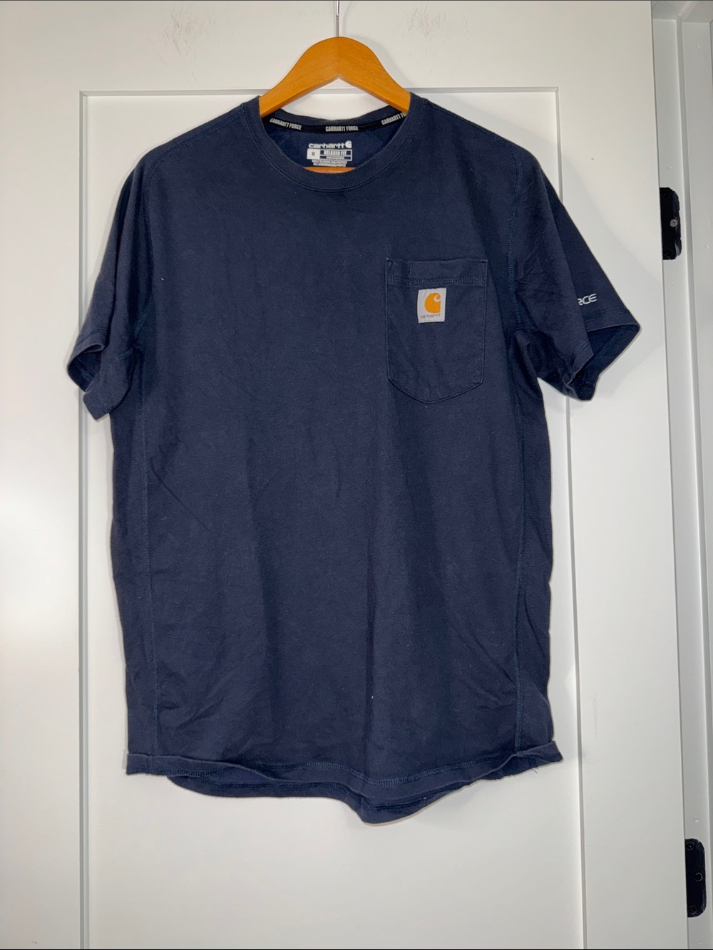 Carhartt Men’s Dark Navy Pocket Short-Sleeve Tee relaxed fit Sz Md gorcpore